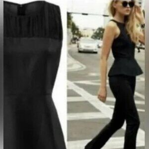 CAbi Black Snakeskin Bustier Peplum Top, # 3080, Size 2, EUC